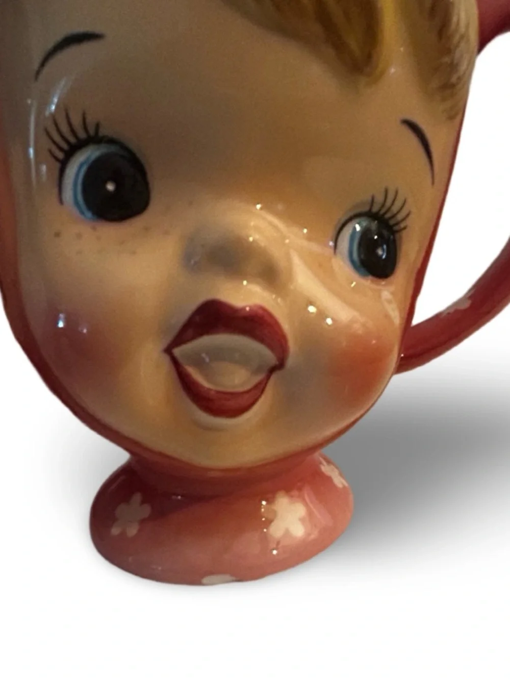 Vintage Napcoware Anthropomorphic Girl Face Mug Set 2 Japan Kitschy Ceramic Cups - Picture 4 of 8